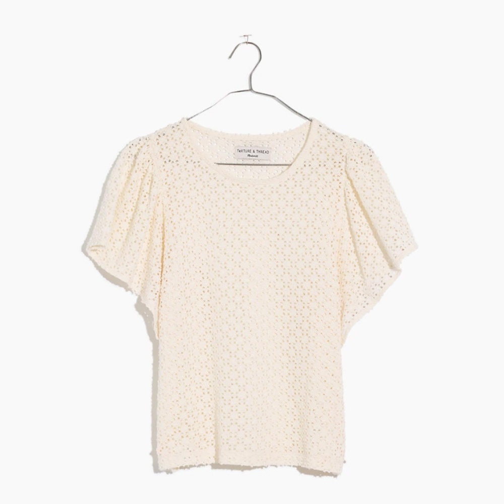 Madewell Eyelet Flutter-Sleeve Top